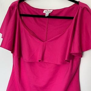 Unique Vintage hot pink Frenchie top